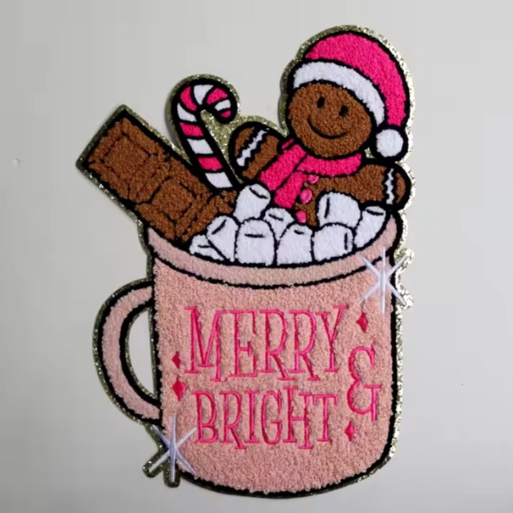 Custom Full Embroidery Sew On/Iron On Large Gingerbread Man